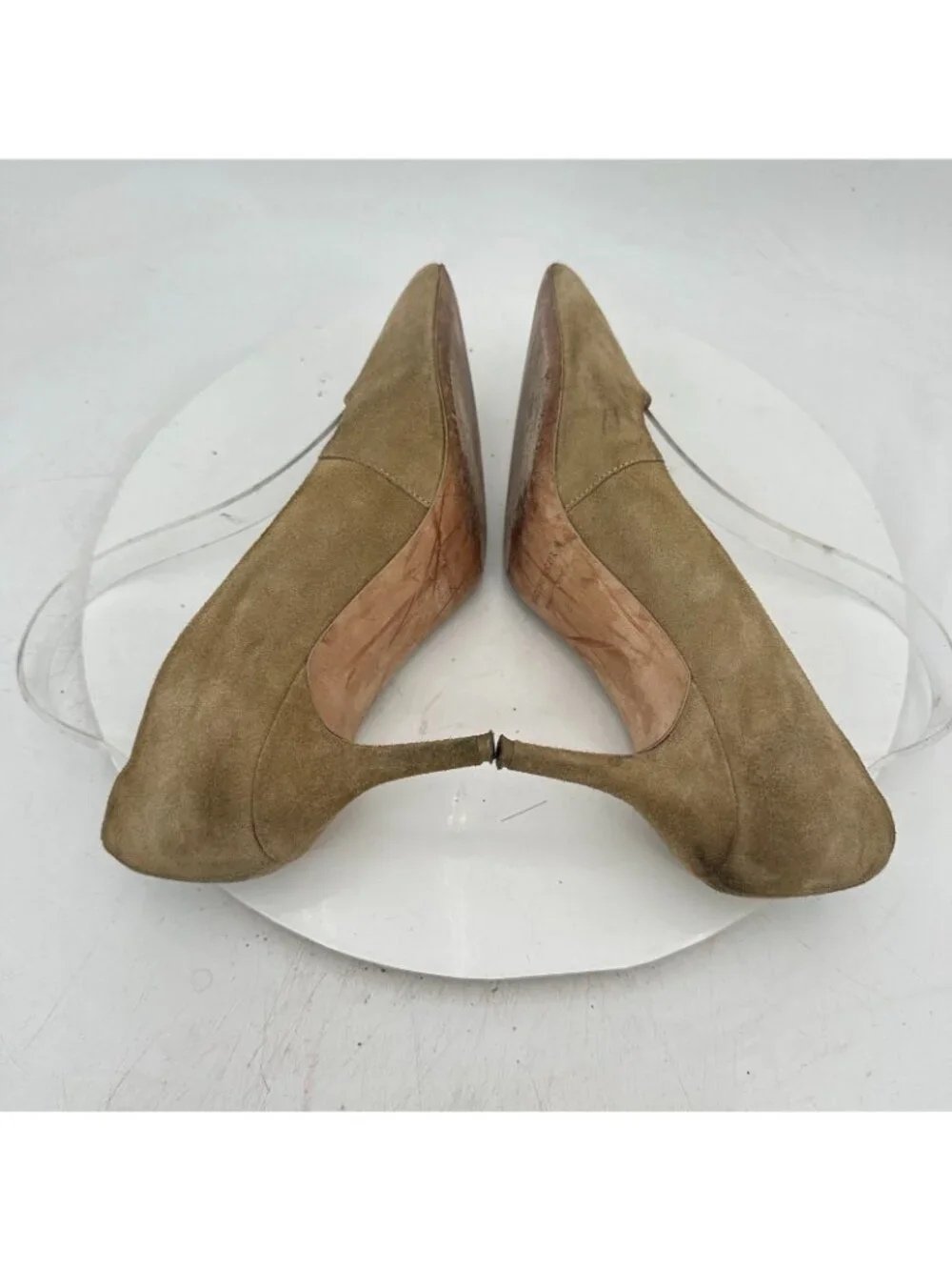 Brochu Walker Women Size 8 Brown Suede Pointed Toe Kitten Heel Pump Shoes - Picture 6 of 11